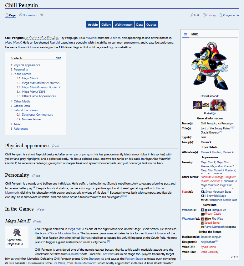 Chill Penguin page on the Mega Man Wiki.